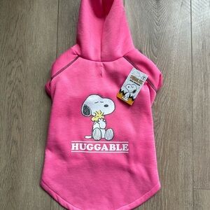 PEANUTS SNOOPY “HUGGABLE” DOG HOODIE Hoodie Outfit PINK SZ L NWT